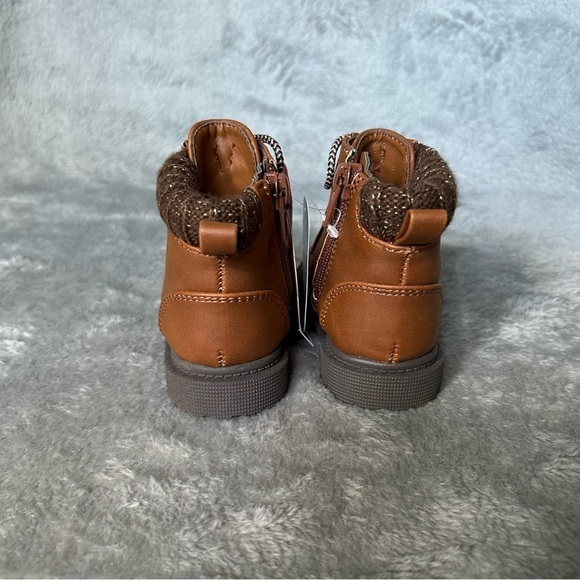 Wonder Nation Hiker Boots Baby Toddler Girls Size 2 Brown‎ Side Zip Booties - Picture 3 of 9